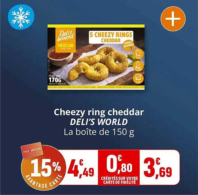 Cheezy ring cheddar DELI'S WORLD La boîte de 150 g