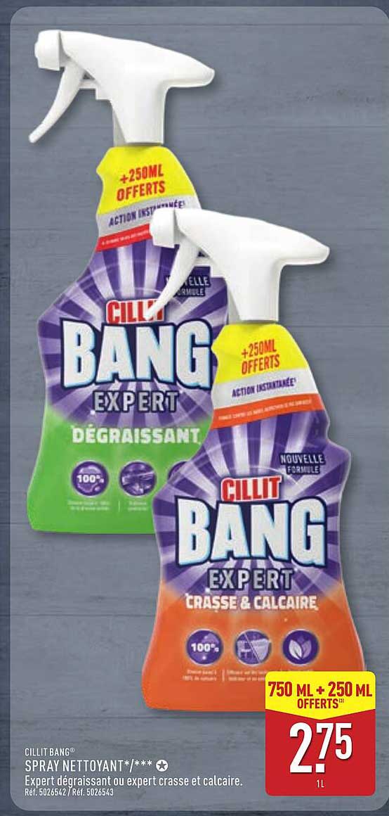 CILLIT BANG® SPRAY NETTOYANT/*** ☆ Expert dégraissant ou expert crasse et calcaire. Réf. 5026542/ Réf. 5026543