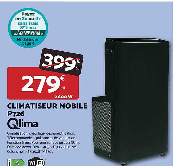 CLIMATISEUR MOBILE P726 Qlima