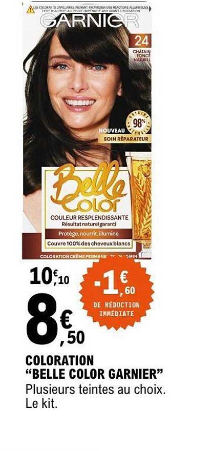 COLORATION “BELLE COLOR GARNIER” Plusieurs teintes au choix. Le kit.