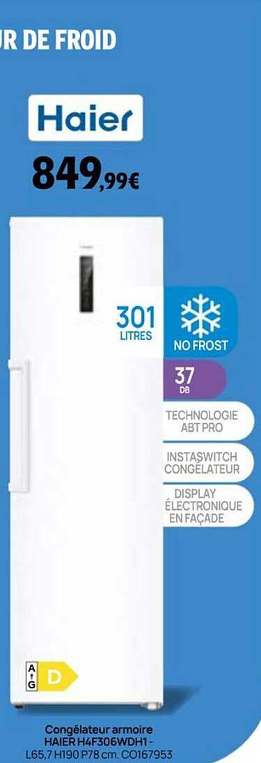 Congélateur armoire HAIER H4F306WDH1