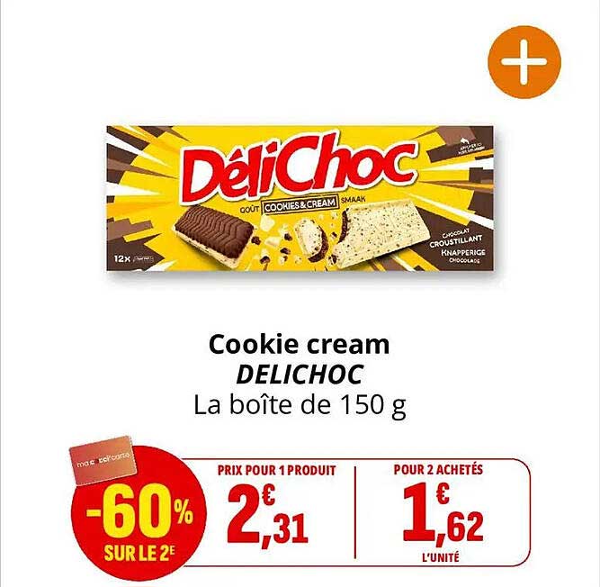 Cookie cream DELICHOC La boîte de 150 g