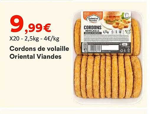 Cordons de volaille Oriental Viandes