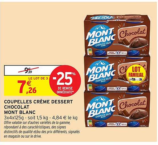 COUPELLES CRÈME DESSERT CHOCOLAT MONT BLANC