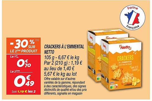 CRACKERS À L'EMMENTAL NETTO