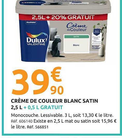 CRÈME DE COULEUR BLANC SATIN