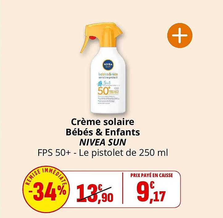 Crème solaire Bébés & Enfants NIVEA SUN FPS 50+ - Le pistolet de 250 ml