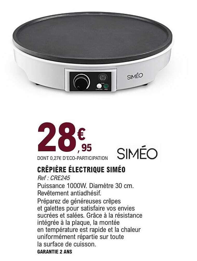 CRÊPIERE ÉLECTRIQUE SIMÉO