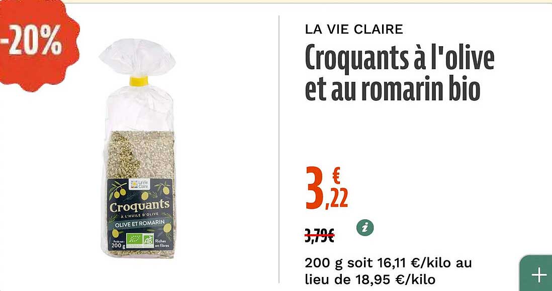 Croquants à l'olive et au romarin bio