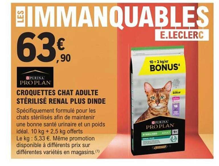 CROQUETTES CHAT ADULTE STÉRILISÉ RENAL PLUS DINDÉ