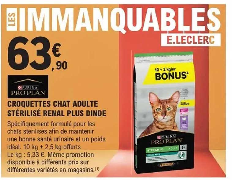 CROQUETTES CHAT ADULTE STÉRILISÉ RENAL PLUS DINDE