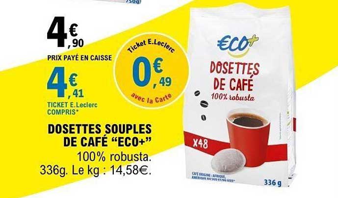 DOSETTES SOUPLES DE CAFÉ “ECO+”