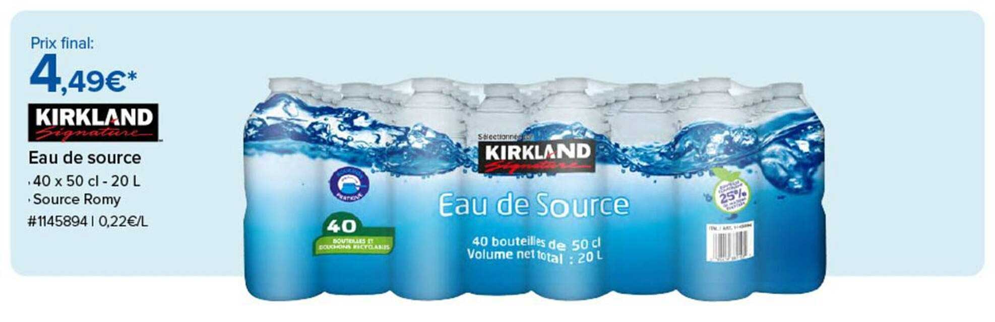 Eau de source · 40 x 50 cl - 20 L · Source Romy