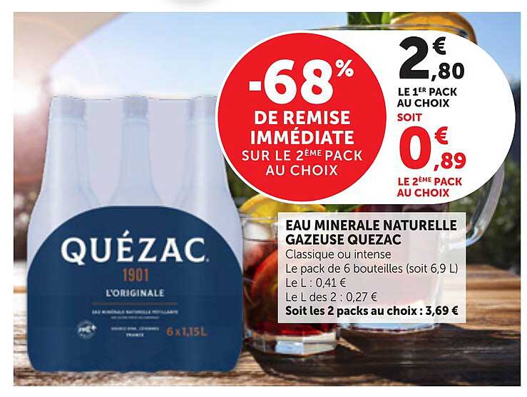 EAU MINERALE NATURELLE GAZEUSE QUEZAC