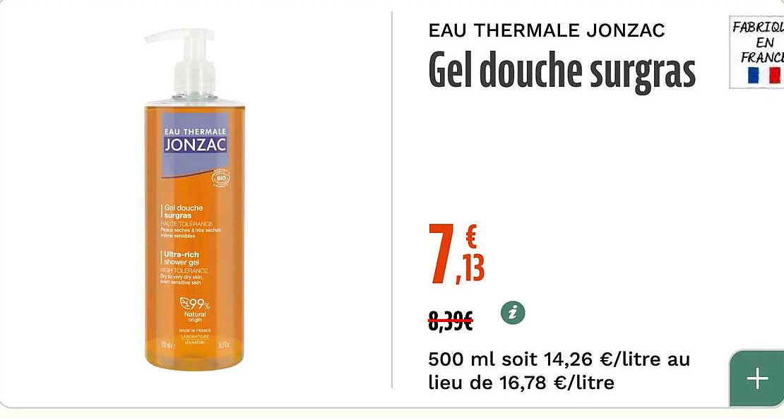 EAU THERMALE JONZAC Gel douche surgras