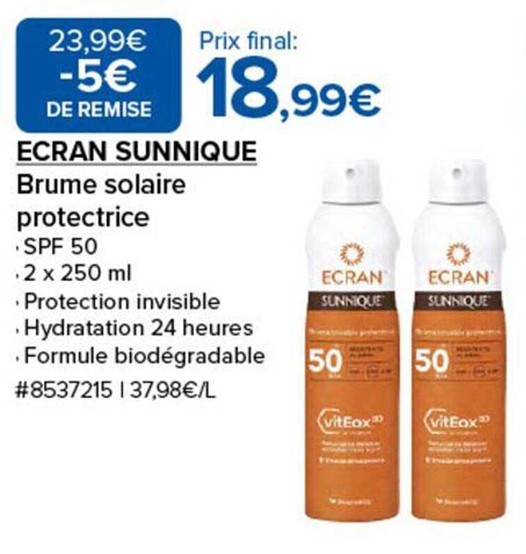 ECRAN SUNNIQUE Brume solaire protectrice