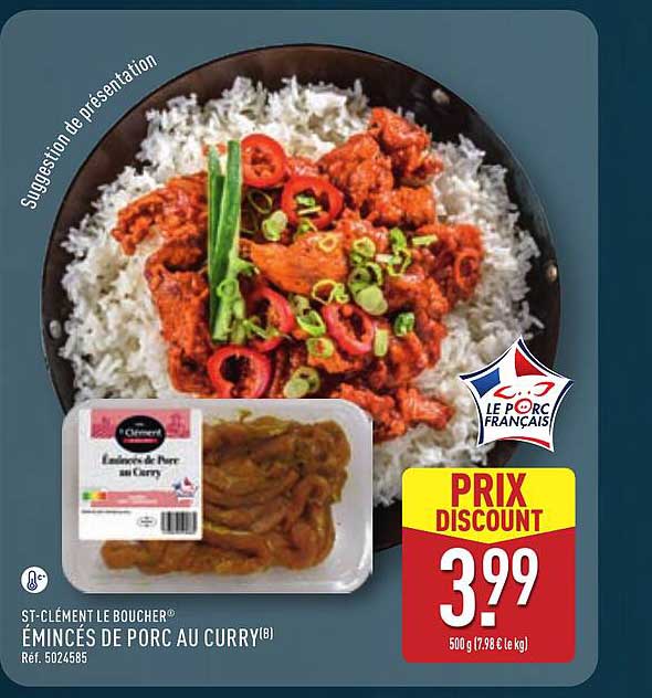 ÉMINCÉS DE PORC AU CURRY