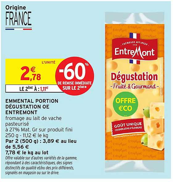 EMMENTAL PORTION DÉGUSTATION OE ENTREMONT