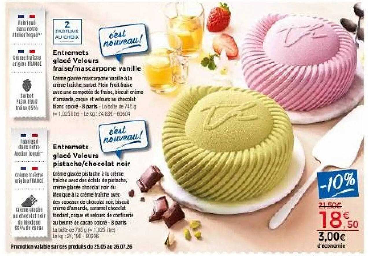 Entremets glacé Velours fraise/mascarpone vanille