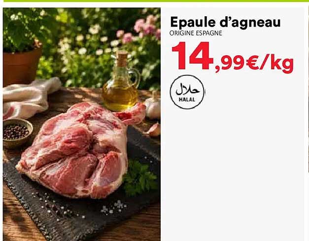 Epaule d’agneau ORIGINE ESPAGNE