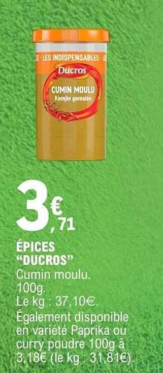 ÉPICES “DUCROS” Cumin moulu. 100g.