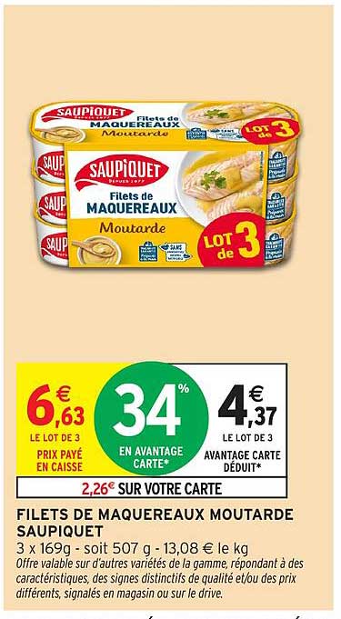 FILETS DE MAQUEREAUX MOUTARDE SAUPIQUET