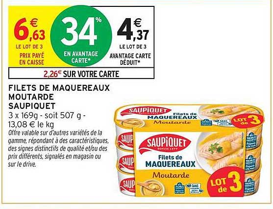 FILETS DE MAQUEREAUX MOUTARDE SAUPIQUET