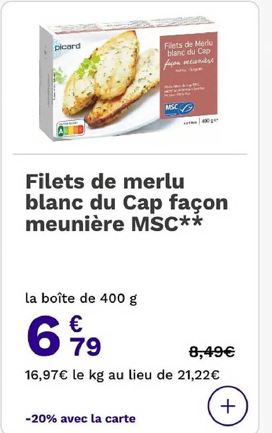Filets de merlu blanc du Cap façon meunière MSC**
