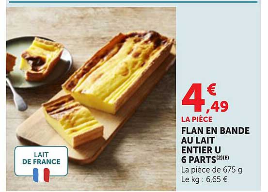 FLAN EN BANDE AU LAIT ENTIER U 6 PARTS