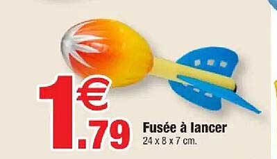 Fusée à lancer 24 x 8 x 7 cm.