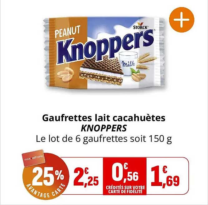 Gaufrettes lait cacahuètes KNOPPERS