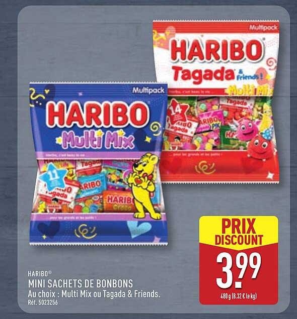 HARIBO MINI SACHETS DE BONBONS Au choix : Multi Mix ou Tagada & Friends.