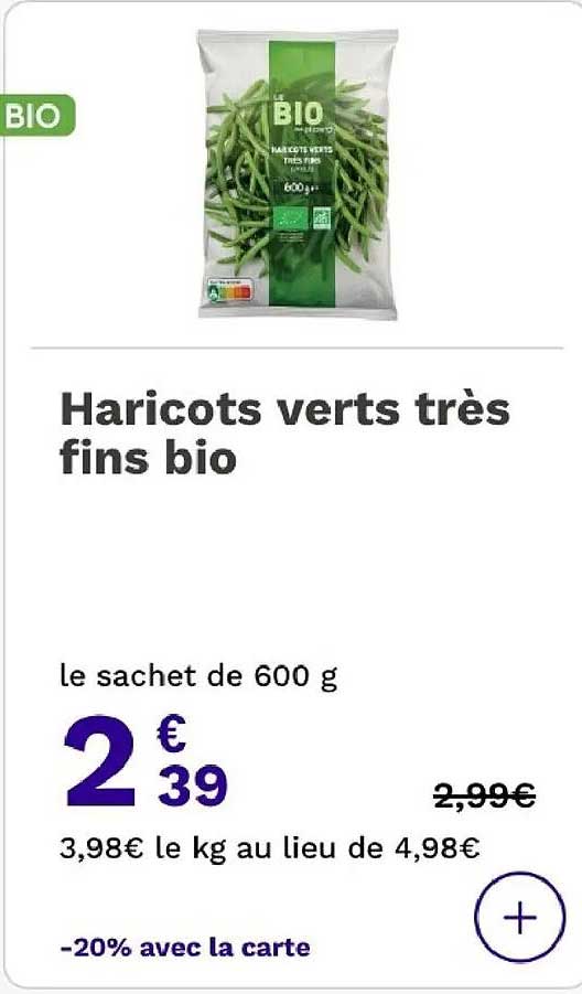 Haricots verts très fins bio