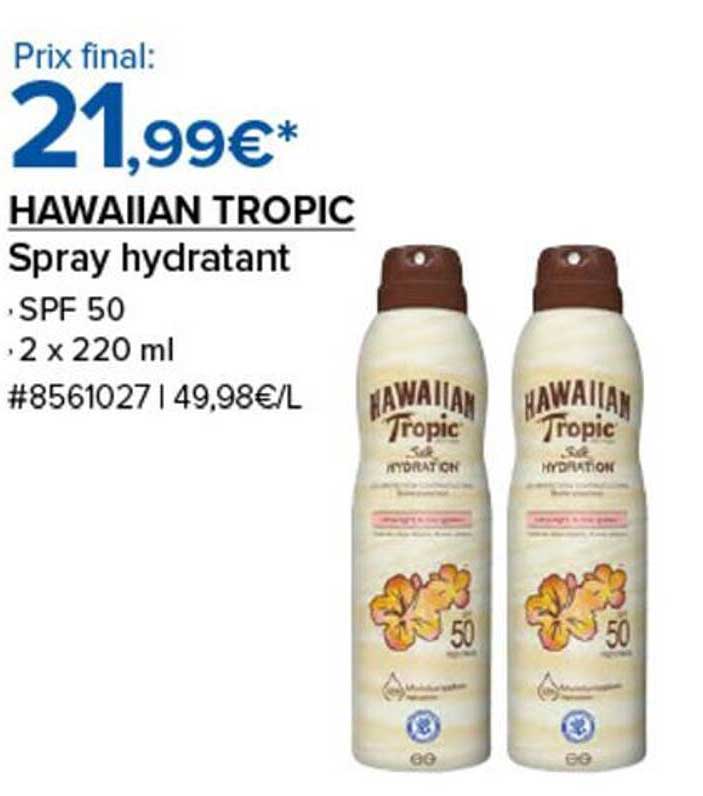 HAWAIIAN TROPIC Spray hydratant SPF 50 2 x 220 ml