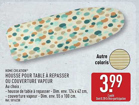 HOUSSE POUR TABLE À REPASSER OU COUVERTURE VAPEUR