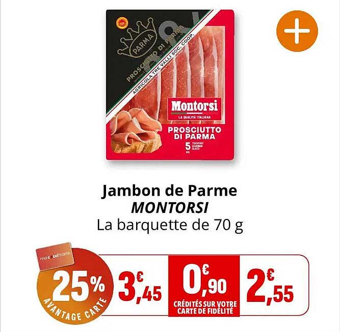Jambon de Parme MONTORSI La barquette de 70 g