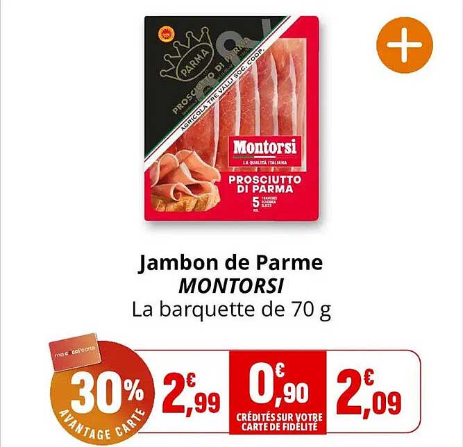 Jambon de Parme MONTORSI La barquette de 70 g