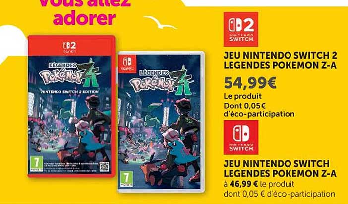 JEU NINTENDO SWITCH 2 LEGENDES POKEMON Z-A