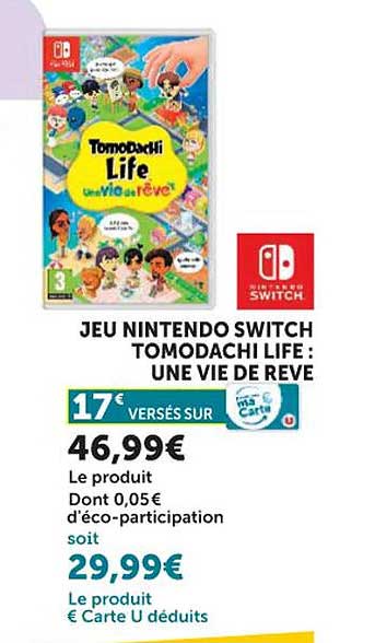 JEU NINTENDO SWITCH TOMODACHI LIFE : UNE VIE DE RÊVE