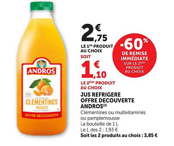JUS REFRIGERE OFFRE DECOUVERTE ANDROS