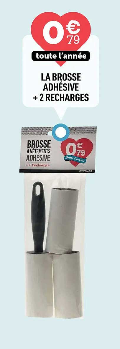 LA BROSSE ADHÉSIVE + 2 RECHARGES