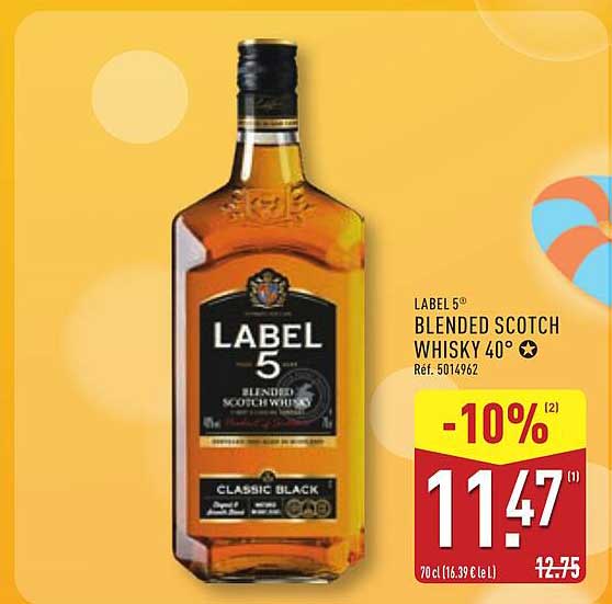 LABEL 5° BLENDED SCOTCH WHISKY 40°