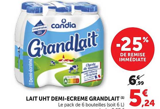 LAIT UHT DEMI-ECREME GRANDLAIT
