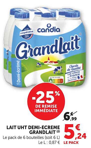 LAIT UHT DEMI-ECREME GRANDLAIT