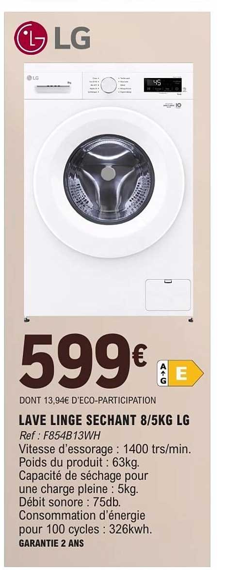 LAVE LINGE SECHANT 8/5KG LG