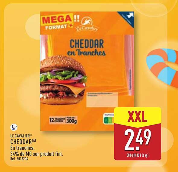 LE CAVALIER® CHEDDAR[A] En tranches.
