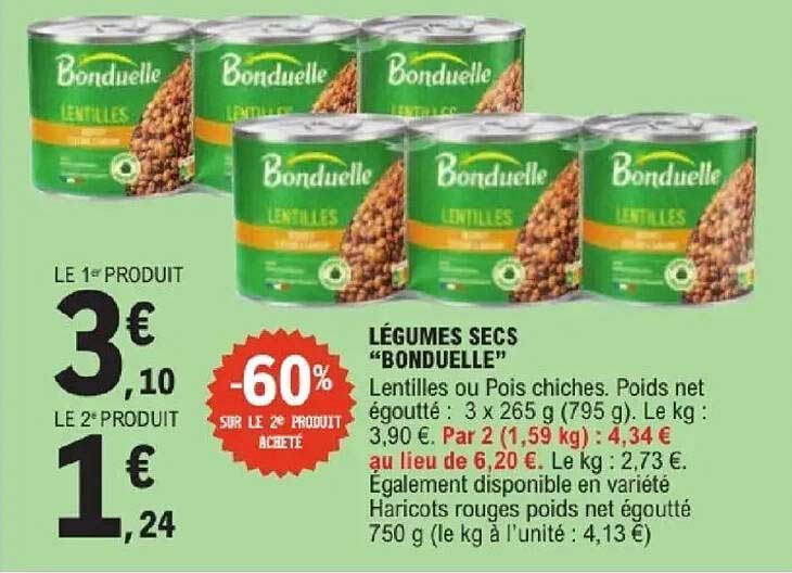 LÉGUMES SECS "BONDUELLE"