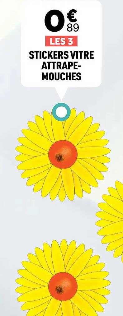LES 3 STICKERS VITRE ATTRAPE-MOUCHES