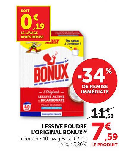 LESSIVE POUDRE L'ORIGINAL BONUX(A)