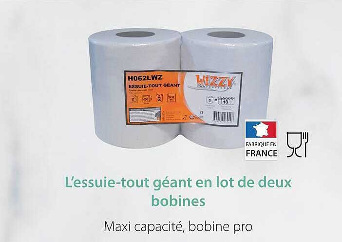 L’essuie-tout géant en lot de deux bobines